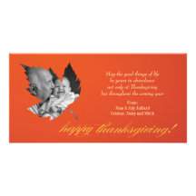 Acción de gracias simple y elegante Photocard Plantilla Para Tarjeta De Foto