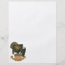 Acción de gracias Turquía, Eagle, bandera del vint Tarjeta Publicitaria