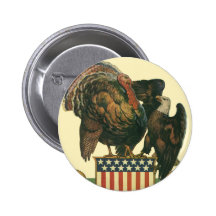 Acción de gracias Turquía, Eagle, bandera del vint Pins