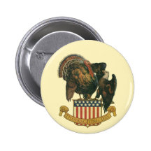 Acción de gracias Turquía, Eagle, bandera del vint Pins