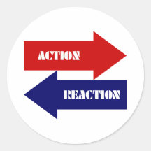 Acción-Reacción Etiqueta Redonda