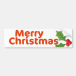 Acebo de las Felices Navidad Etiqueta De Parachoque