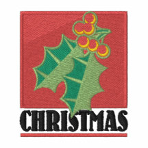 ACEBO DEL NAVIDAD CAMISETA POLO BORDADA