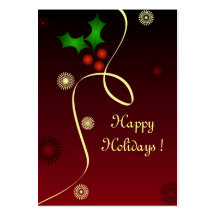 Acebo del navidad - tarjeta de etiqueta del regalo tarjetas personales