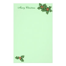Acebo y bayas, papel de escribir del navidad  papeleria