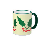 Acebo y bayas tazas