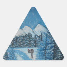 Aceites azules del invierno en la IMPRESIÓN de la  Calcomania Trianguladas Personalizadas