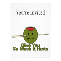 Aceituna usted tanto que daña invitaciones personalizada
