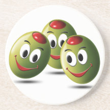 Aceitunas llenadas de sonrisa posavasos para bebidas