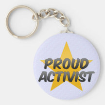 Activista orgulloso llaveros personalizados