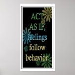"Acto como si" - poster de motivación de la actitu