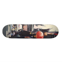 "Acuarela de China del mercado de Shangai" Monopatín Personalizado
