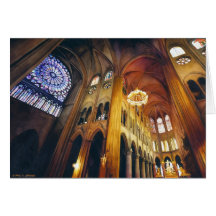 Acuarela de la catedral de Notre Dame de la "torsi Tarjeta