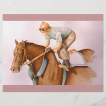 Acuarela del caballo de carreras tarjeta publicitaria