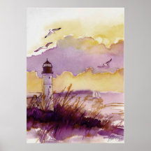 acuarela del faro impresiones