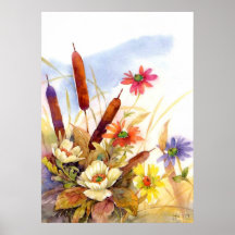 Acuarela floral poster