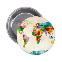 Acuarelas del mapa del mundo pin