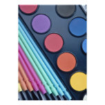 Acuarelas y cepillos hermosos comunicado personal  