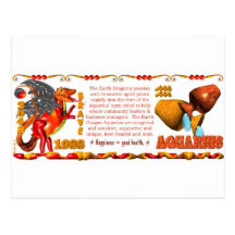 Acuario 1988 del dragón de la tierra del zodiaco d postal