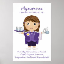 Acuario - poster del horóscopo del chica