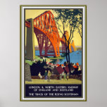 Adelante el poster del viaje del vintage del puent