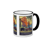 Adelante puente - arte del poster del viaje del vi tazas de café