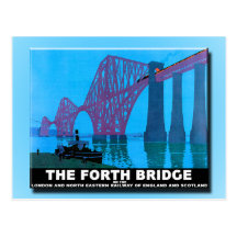 Adelante puente del camino tarjetas postales