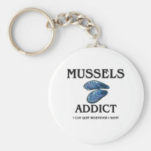 Adicto a los mejillones llaveros personalizados