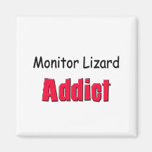 Adicto al lagarto de monitor iman de nevera