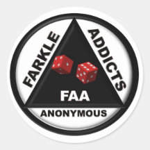 Adictos a Farkle anónimos (versión 2010) Pegatina