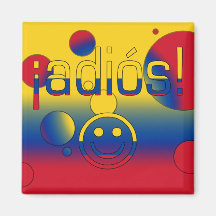 ¡¡Adiós! La bandera de Colombia colorea arte pop Imán Para Frigorifico