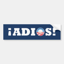 ¡Adios Obama del ¡! Pegatina De Parachoque