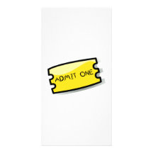 Admita un boleto tarjeta fotográfica personalizada