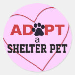 Adopte a un mascota del refugio pegatina redonda