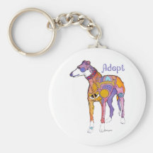 Adopte un galgo llavero personalizado