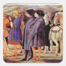 Adoración de los reyes por Masaccio Pegatina Cuadradas Personalizadas