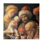 Adoración de unos de los reyes magos teja cerámica