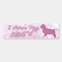 Adoro a mi pegatina para el parachoques de PBGV Etiqueta De Parachoque
