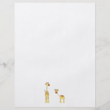 Adulto y jirafa del bebé. Dibujo animado Tarjeta Publicitaria