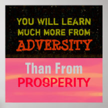 Adversidad contra el poster 24" del ~ de la prospe