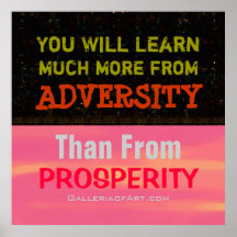 Adversidad contra el poster 24" del ~ de la prospe