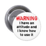 Advertencia de la actitud pins