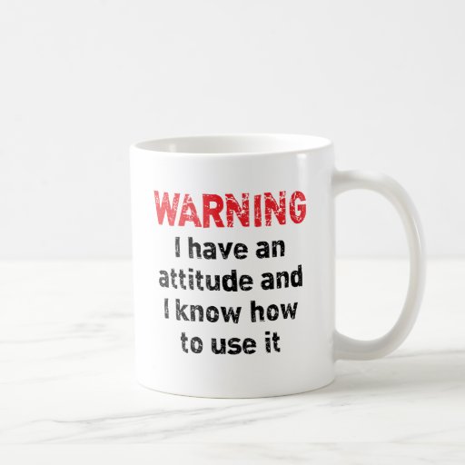 Advertencia de la actitud tazas de café
