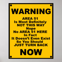 Advertencia de la parodia del ~ del área 51 posters