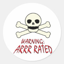 Advertencia del pirata - Arrr clasificado Pegatina