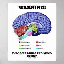 ¡Advertencia! Interior Discombobulated de la mente Posters