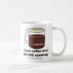 Advertencia irritable del amante del café taza de café