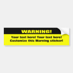¡Advertencia! (Personalizable!) Pegatina De Parachoque