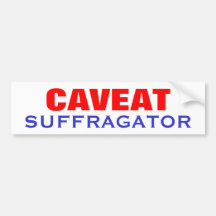 Advertencia Suffragator Etiqueta De Parachoque