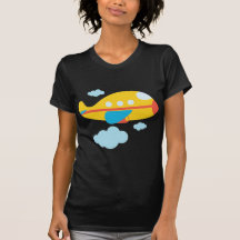 Aeroplano amarillo del dibujo animado camisetas